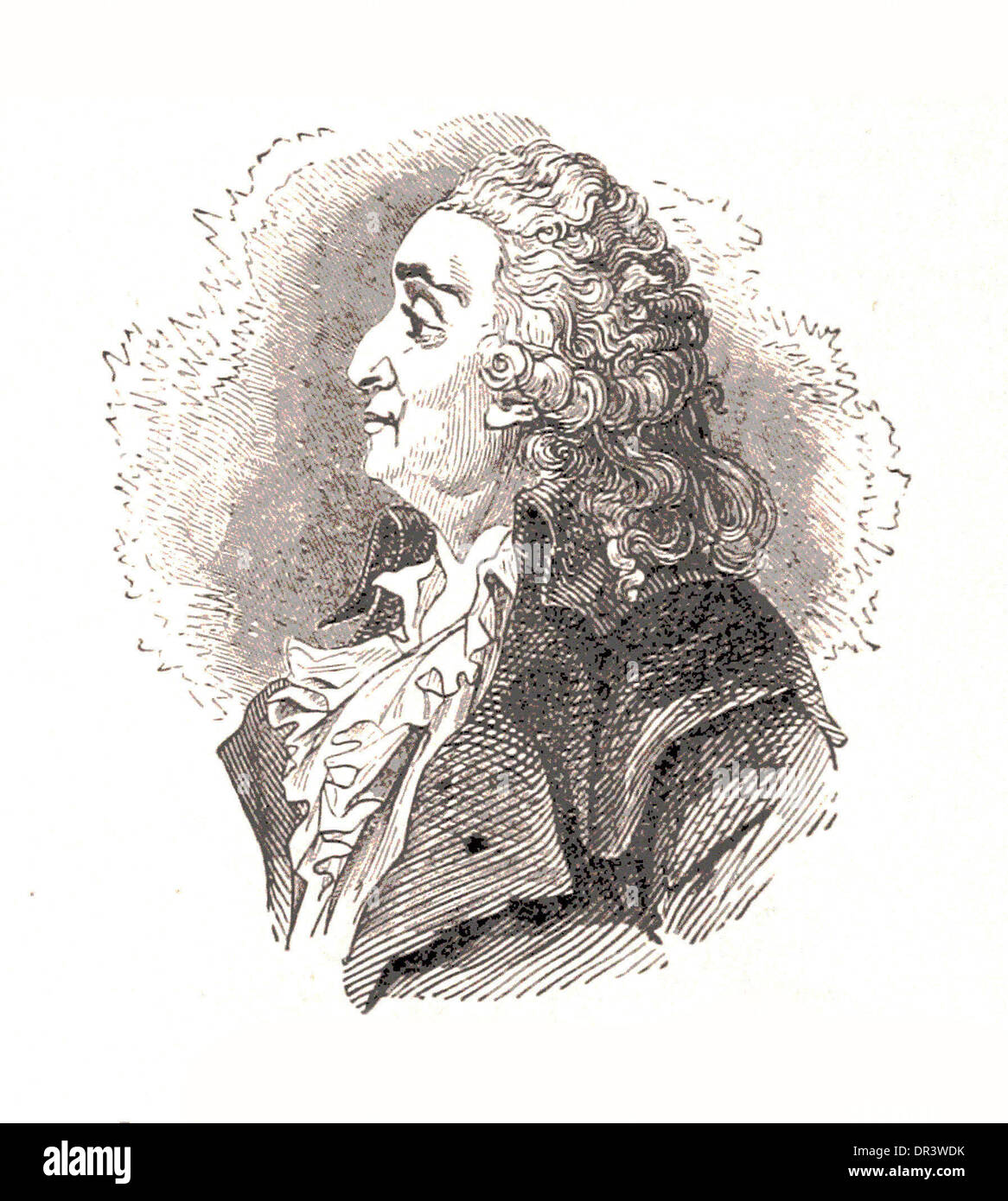 Porträt von Condorcet - Britsh Gravur Stockfoto