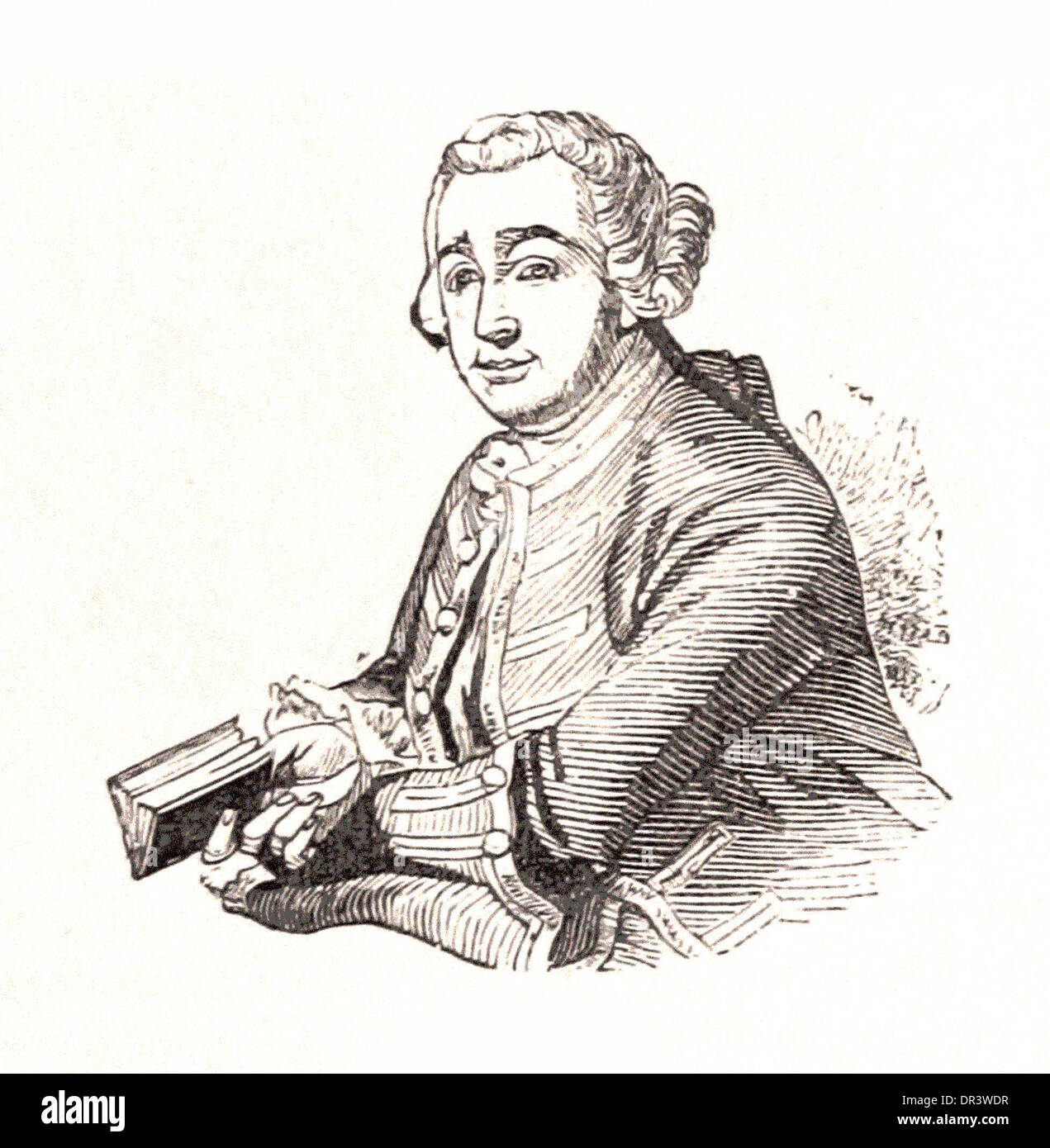 Porträt von Garrick - Britsh Gravur Stockfoto
