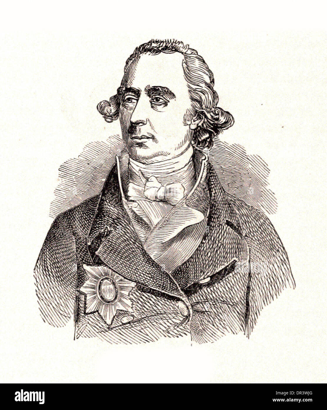 Porträt von Sir Philip Francis - Britsh Gravur Stockfoto