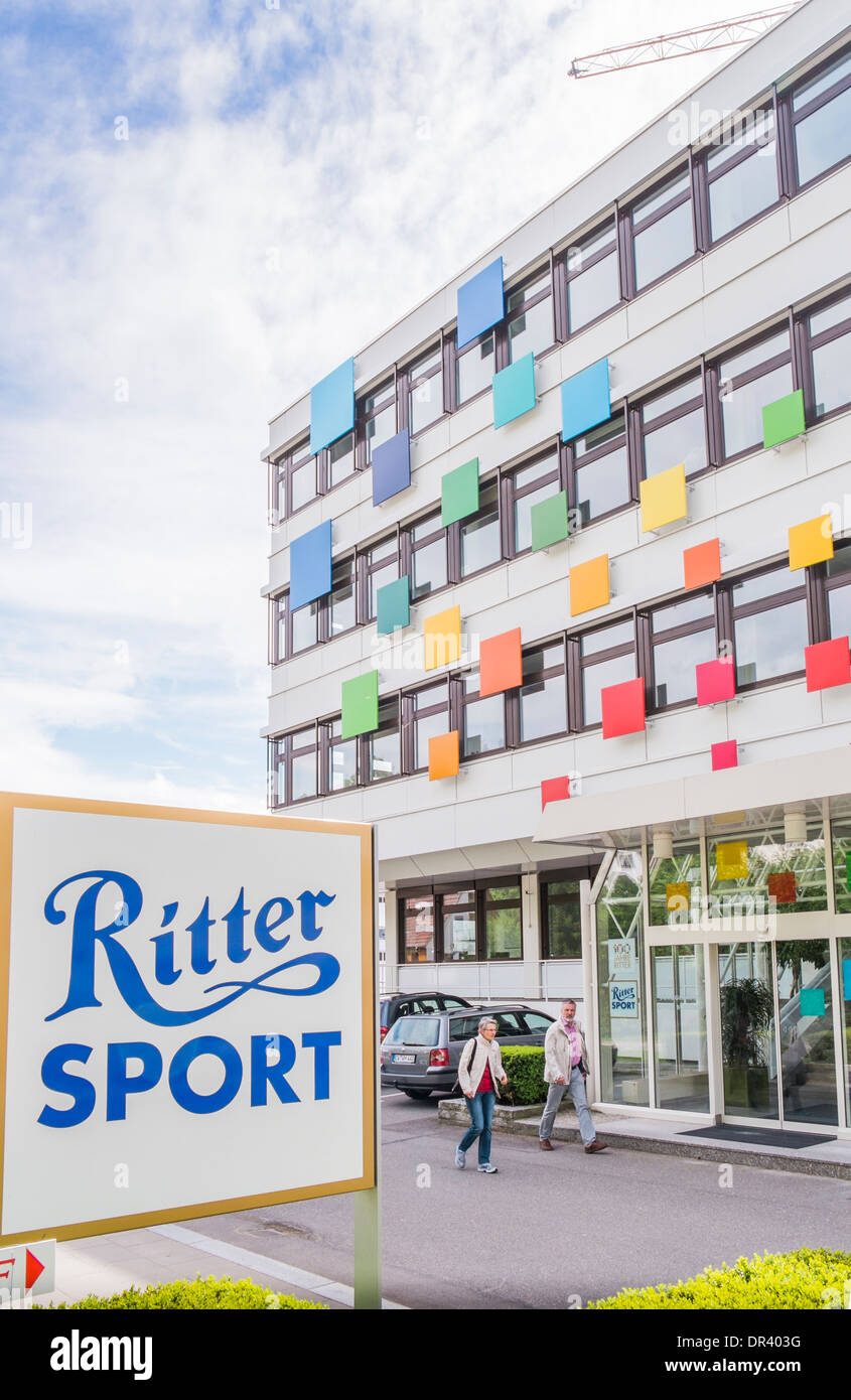 Ritter sport Hauptsitz der Schokoladenhersteller, Waldenbuch, Baden-Württemberg, Deutschland Stockfoto