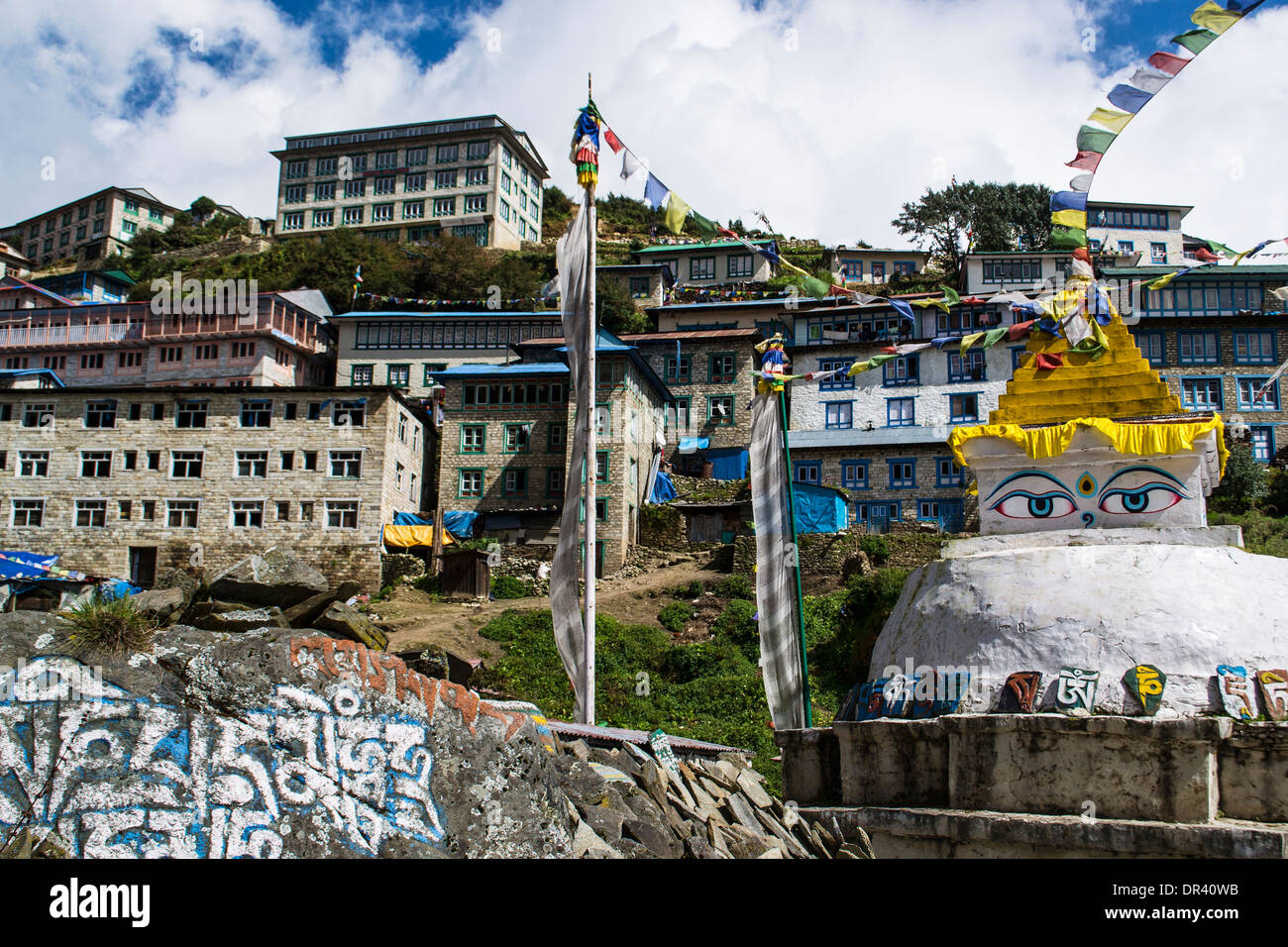 Dorf im Himalaya Stockfoto