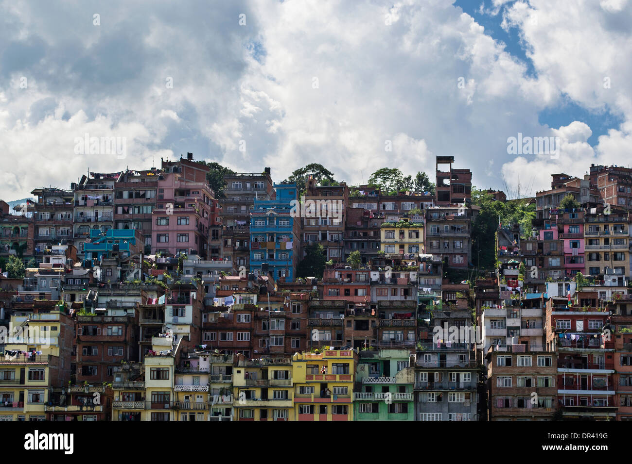 Häuser in Kathmandu Stockfoto