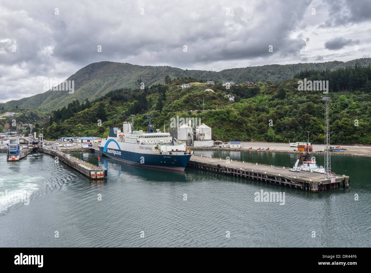 Santa Regina Fähre im Hafen von Picton Neuseeland Stockfoto