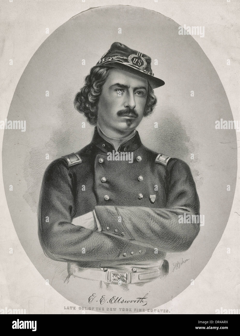 Elmer E. Ellsworth - Rechtsreferendar und Soldat, am besten bekannt als das erste auffällige Opfer des amerikanischen Bürgerkrieges. Mai 1861 Stockfoto