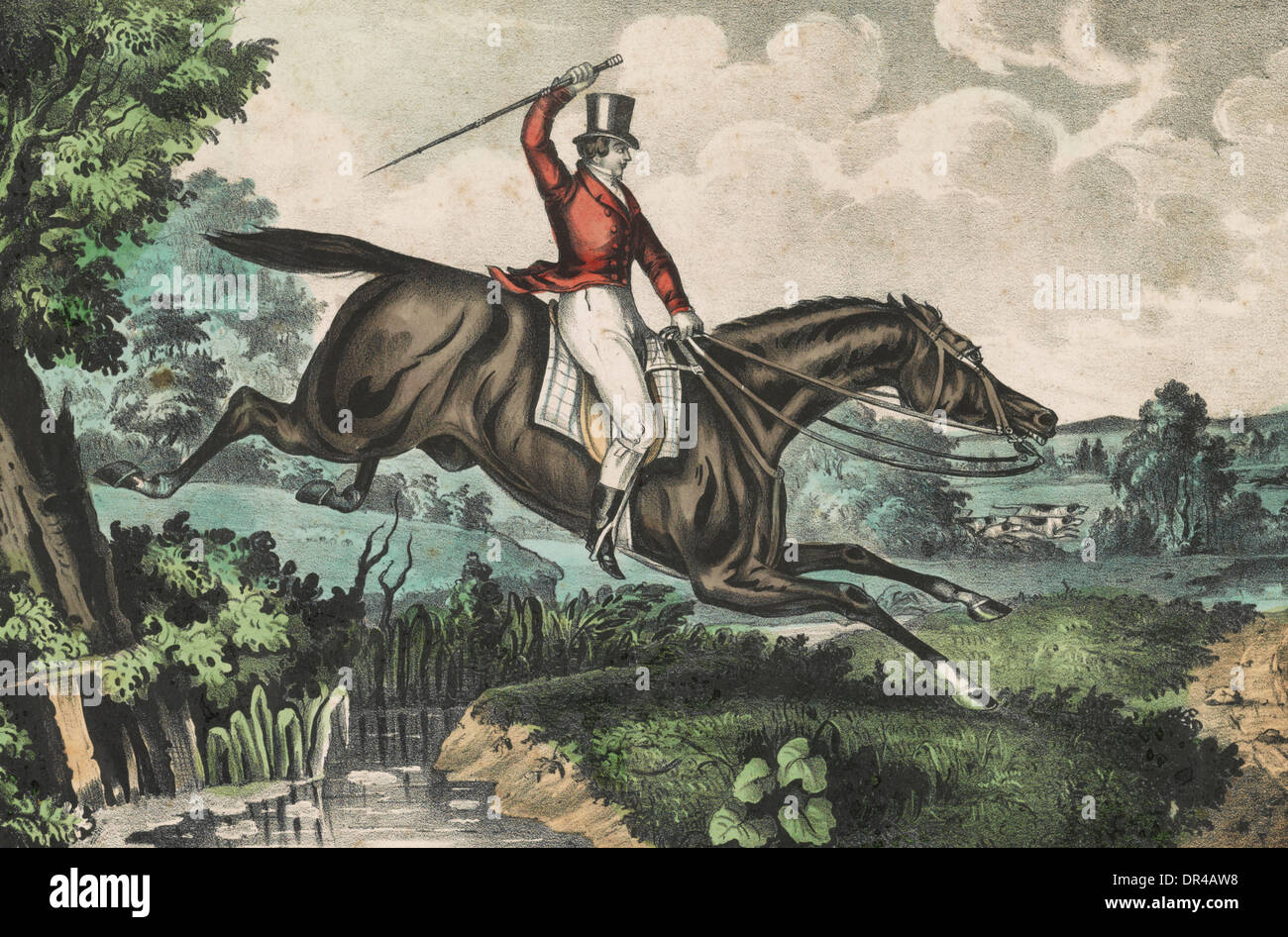 Die Fox Hunter - Illustration des Gentleman-Fuchsjagd ca. 1850 Stockfoto