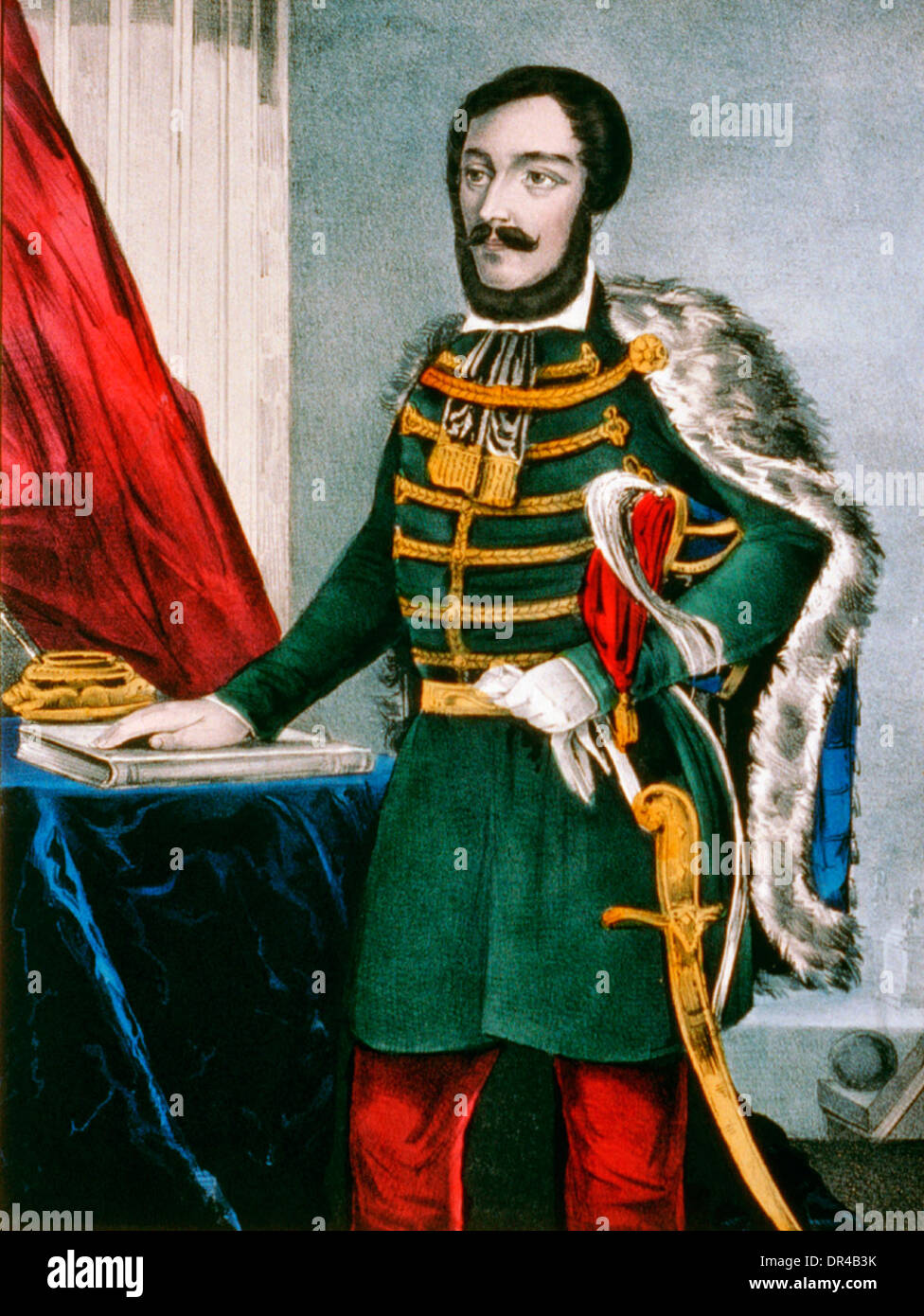 Lajos Kossuth, der Führer der ungarischen, 1849 Stockfoto