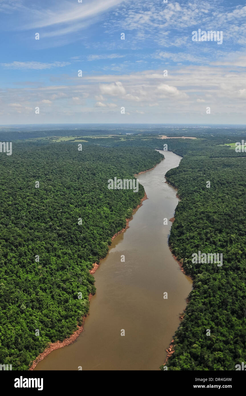 Fluss Iguazu, Brasilien Stockfoto