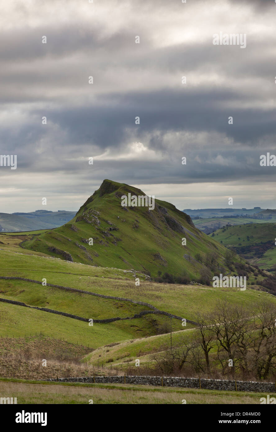 Ein bedeckter Tag im Parkhaus Hügel in der Nähe von Earl Sterndale im Peak District in Derbyshire, England, UK Stockfoto