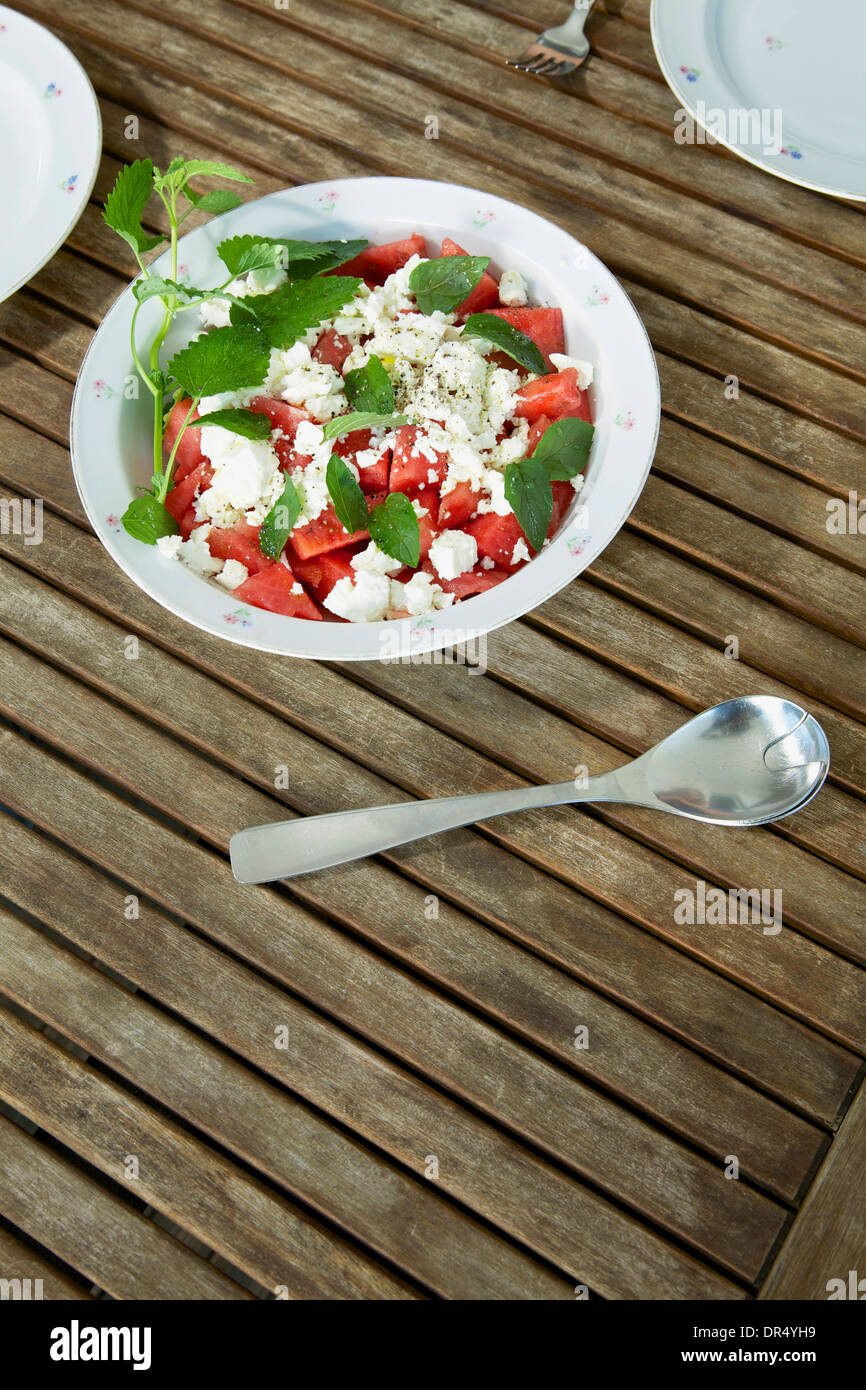Frische Melonen-Salat Stockfoto