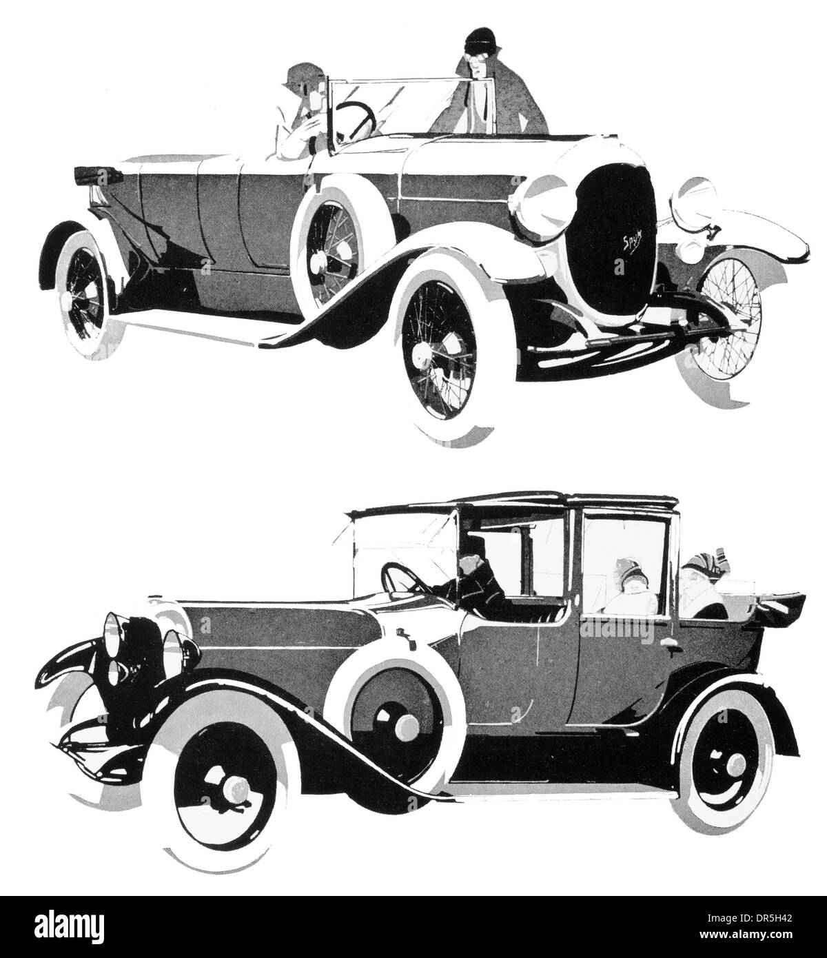 Niederländische Presse Werbung 1922 der Polygraph Gravur Company Ltd Haarlem Holland für Spyker Cars entworfen hat Stockfoto