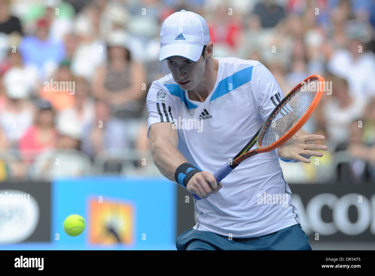 Melbourne, Australien. 20. Januar 2014. Andy Murray aus Großbritannien in Aktion am Tag acht der Australian Open aus Melbourne Park. Bildnachweis: Aktion Plus Sport/Alamy Live-Nachrichten Stockfoto