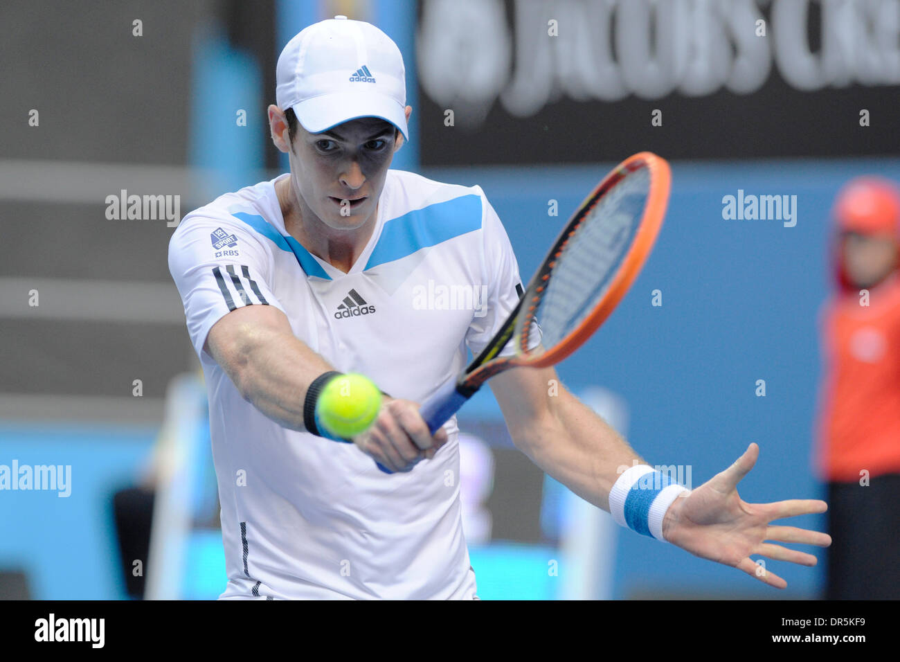 Melbourne, Australien. 20. Januar 2014. Andy Murray aus Großbritannien in Aktion am Tag acht der Australian Open aus Melbourne Park. Bildnachweis: Aktion Plus Sport/Alamy Live-Nachrichten Stockfoto