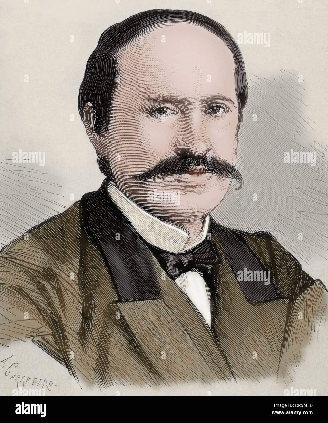 Nikolai Pawlowitsch Ignatjew (1832-1908). Russischer Staatsmann und Diplomat. Gravur. Farbige. Stockfoto