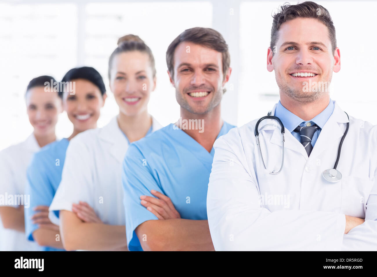 Porträt von sicher glücklich Gruppe von Ärzten Stockfoto