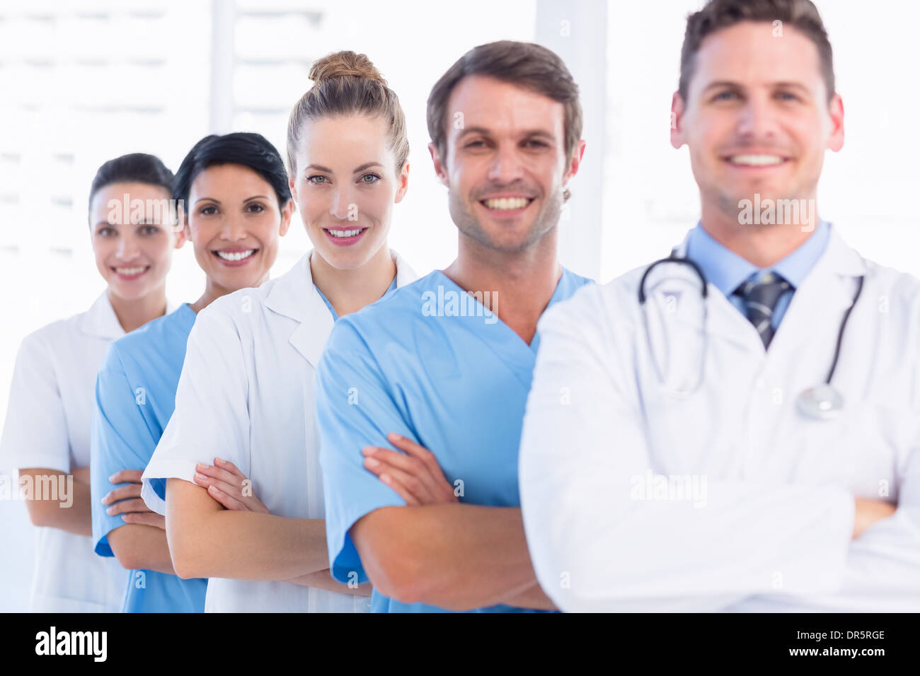 Porträt von sicher glücklich Gruppe von Ärzten Stockfoto