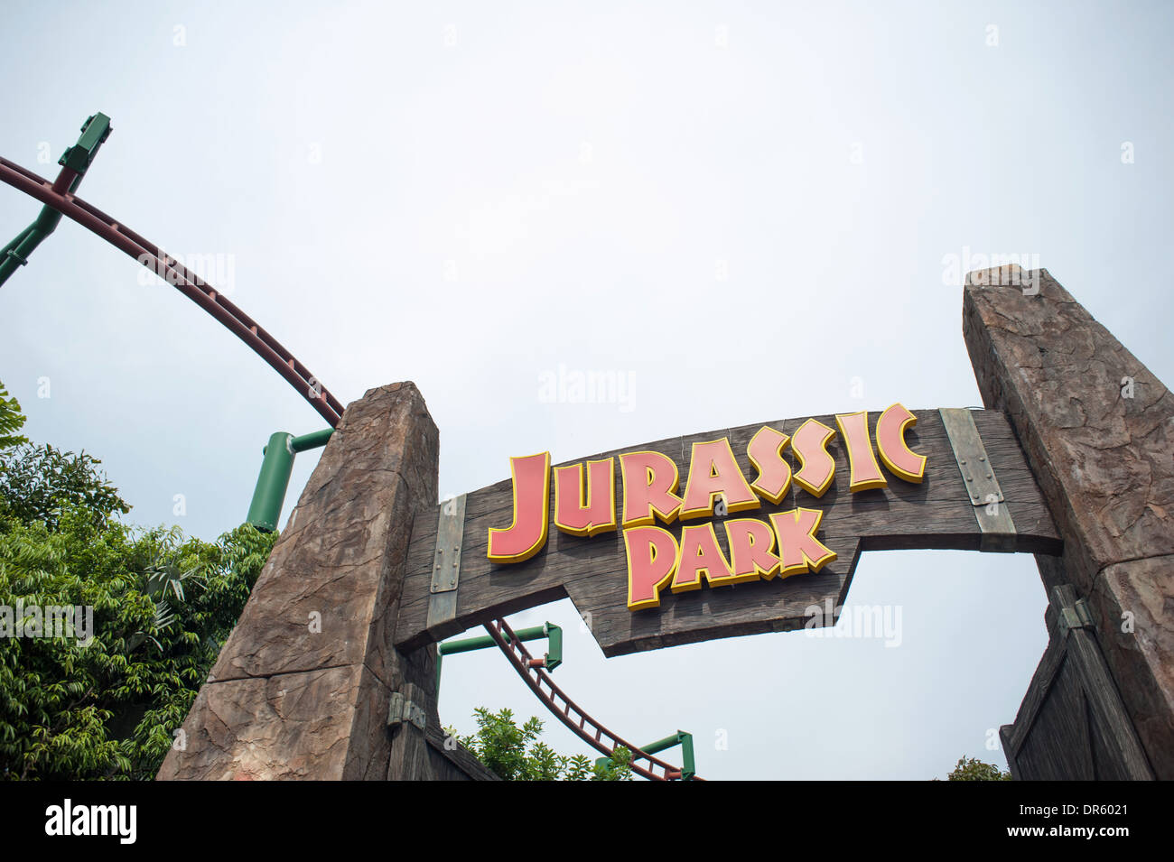 Jurassic Park die Fahrt. Universal Studios. Stockfoto