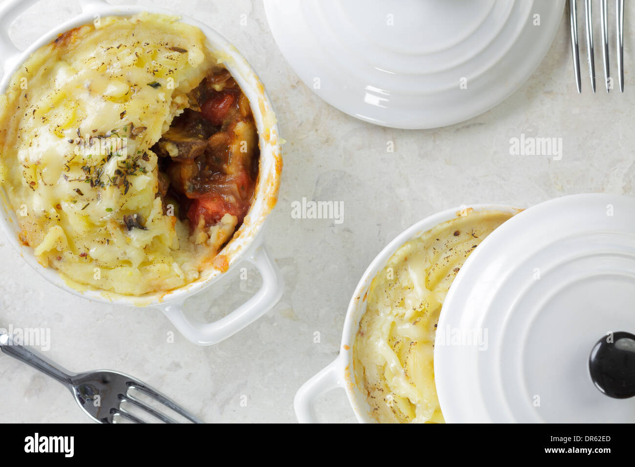 Wenig Hirten Pies - vegetarisch Stockfoto