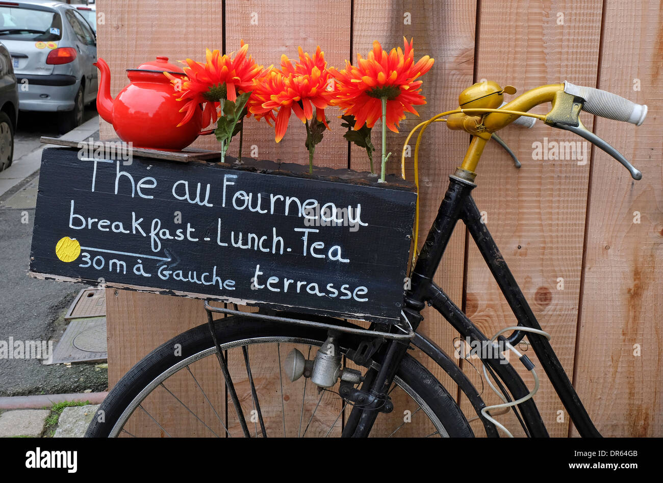 dekorative Fahrrad, Rennes, Bretagne, Frankreich Stockfoto