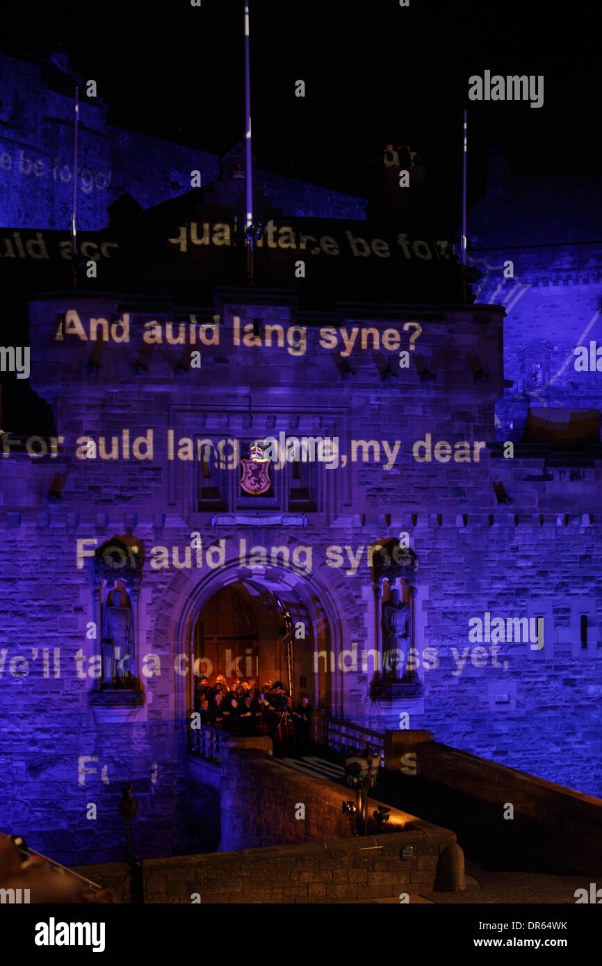 The International Edinburgh Military Tattoo, Edinburgh Castle, Schottland. Stockfoto