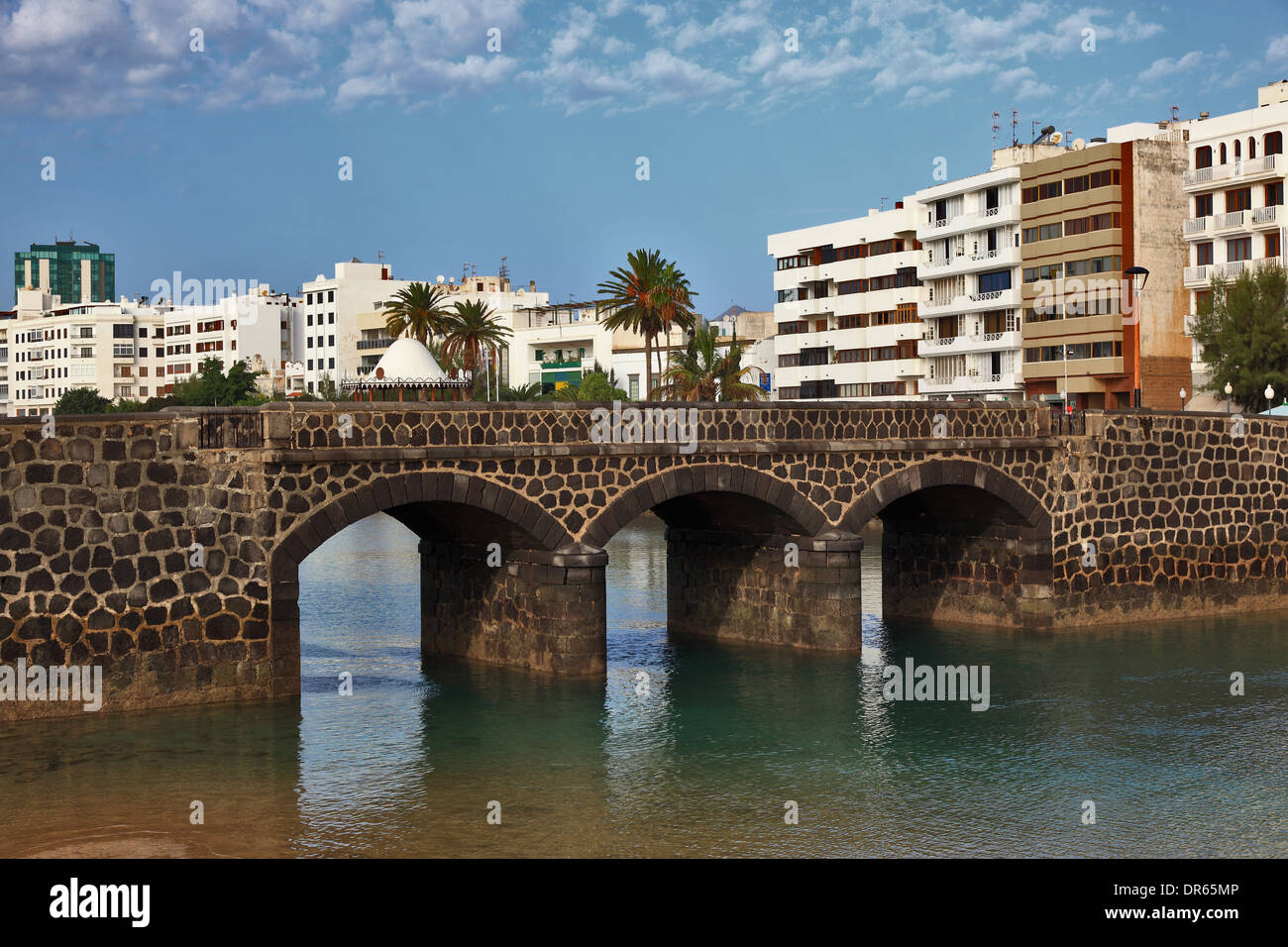 Brücke zur Isla de San Gabriel, Arrecife, Lanzarote, Kanarische Inseln, Kanaren, Spanien Stockfoto