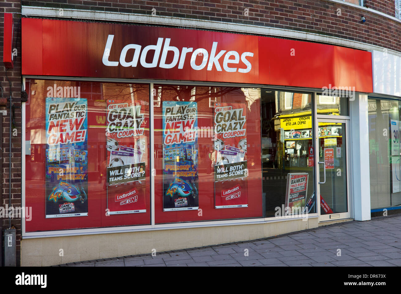 Wettbüro Ladbrokes, UK Stockfoto