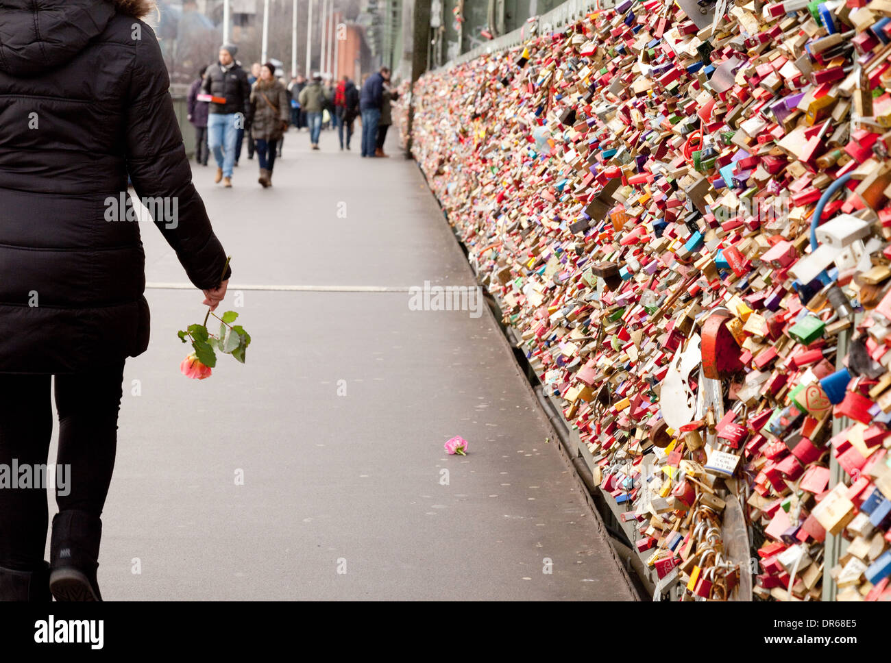 Liebe Schlösser Schlösser auf der Hohenzollernbrücke, Köln, Deutschland, Europa Stockfoto