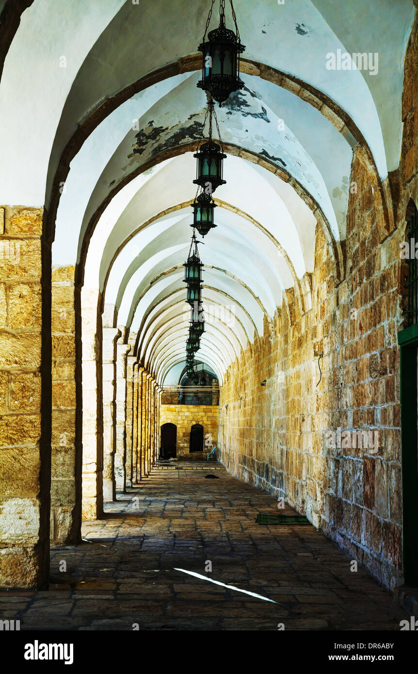 Bögen für einen Durchgang auf dem Tempelberg in Jerusalem, Israel Stockfoto
