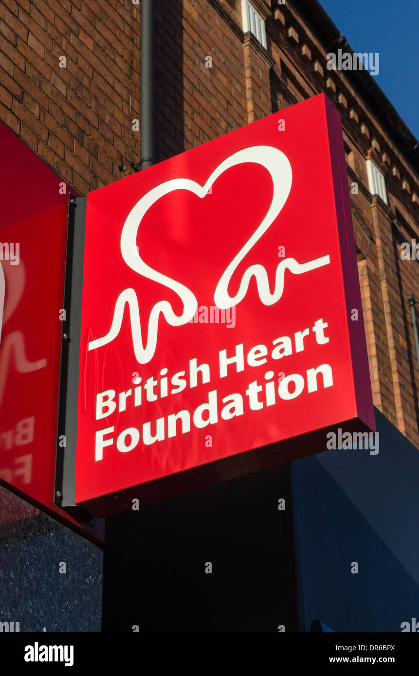 British Heart Foundation Charity Shop anmelden Stockfoto