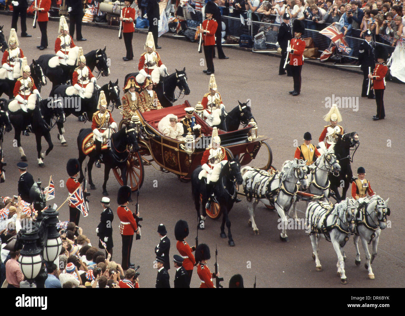 Hochzeit von Prinz Charles und Lady Diana Spencer 29. Juli 1981 Stockfoto