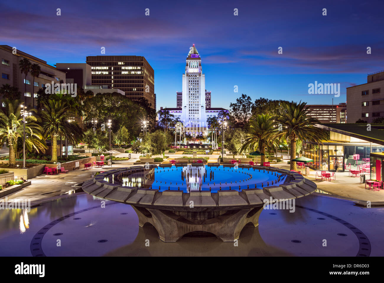 Los Angeles, Kalifornien am Rathaus. Stockfoto
