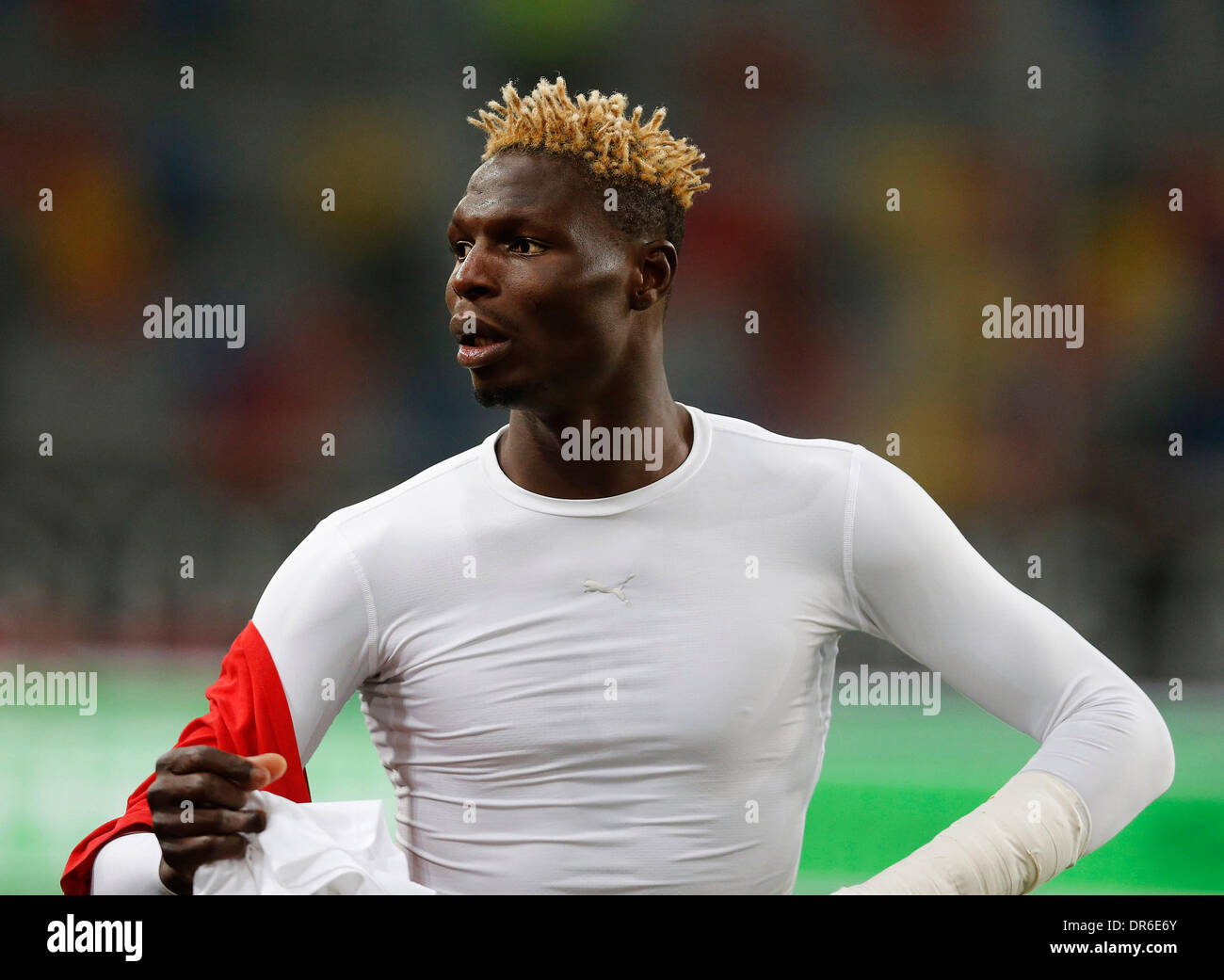 Düsseldorf, Deutschland. 19. Juli 2014. Fußball, Vorbereitung Fußball Turnier Stadtwerke Düsseldorf Wintercup 2014 am 19. Januar 2014 in die Esprit Arena in Düsseldorf Fortuna Düsseldorf: Dinamo Zagreb 0-1 Aristide BANCE (F 95) Foto: Norbert Schmidt/Alamy Live-Nachrichten Stockfoto