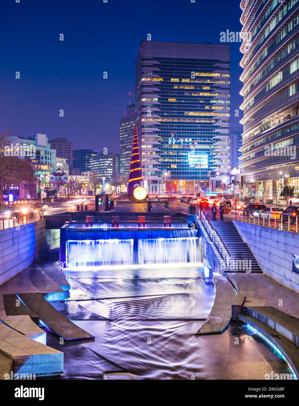 Seoul, Südkorea am Cheonggye Stream. Stockfoto
