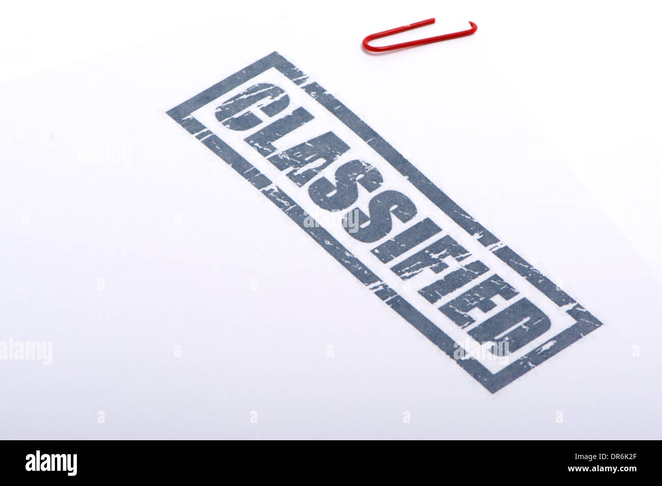 Ein Dokument gestempelt klassifiziert Stockfoto