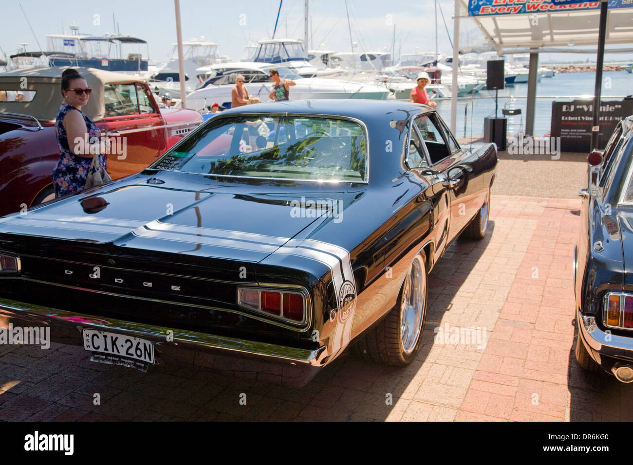 Dodge Superbee Oldtimer auf dem Display in Nelson Bay, Port Stephens, Australien Stockfoto