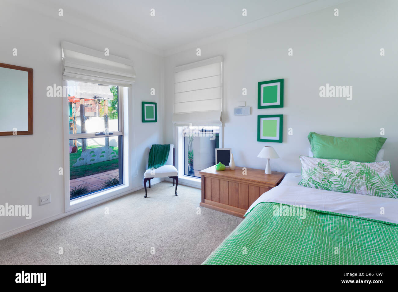 schönes Schlafzimmer in luxuriösen australian Haus Stockfoto