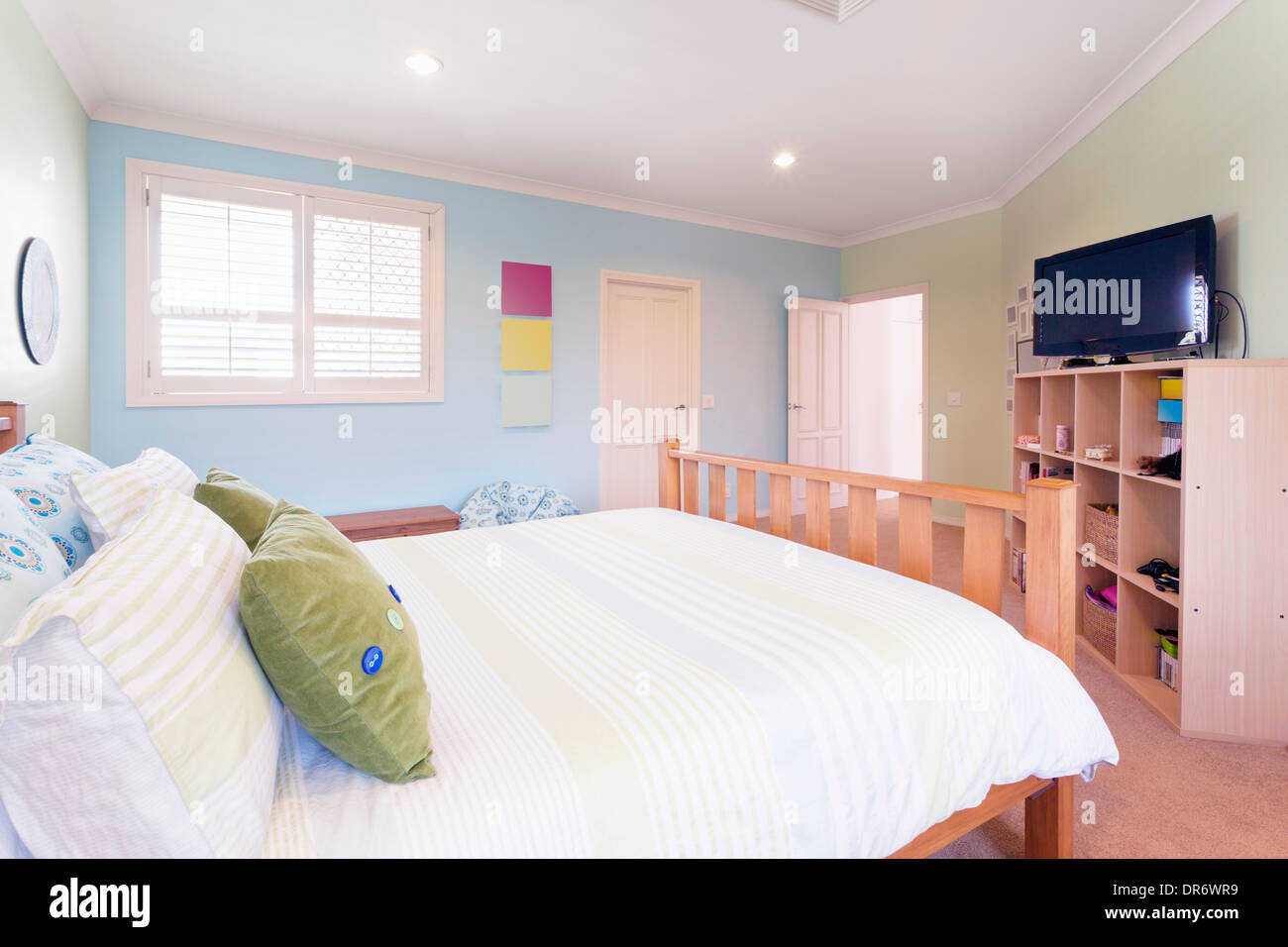 Moderne Schlafzimmer in luxuriösen australischen Heimat Stockfoto