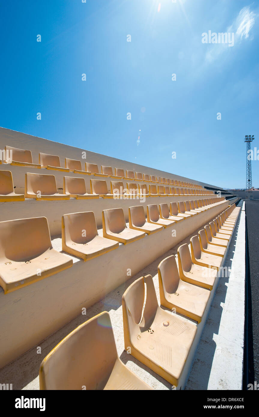 Spanien, Fuerteventura, Corralejo, grand stand der Estadio Municipal Stockfoto