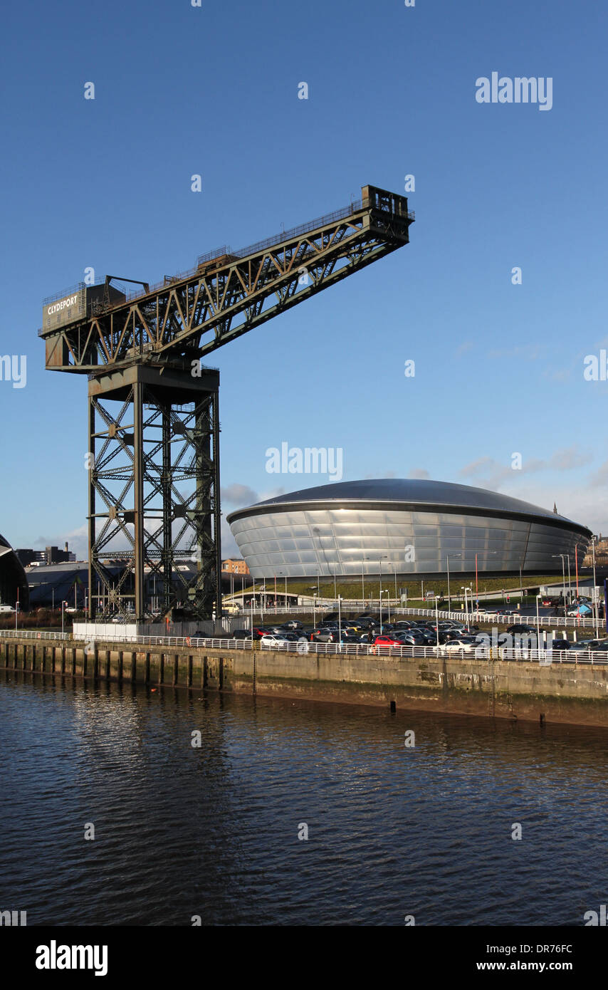 Finnieston Kran und der Hydro Glasgow Schottland Januar 2014 Stockfoto