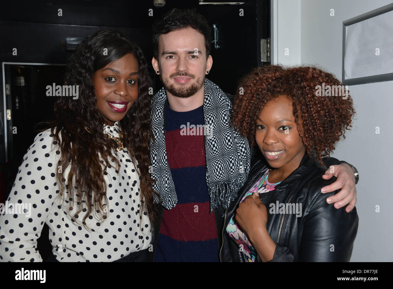 London, UK: Chizzy Akudolu, Kevin J und Dominique Moore besucht die MediaSKIN NTA Gifting Lounge im Penthouse, 1 Leicester Square in London, 20. Januar 2014 Credit: siehe Li/Alamy Live News Stockfoto