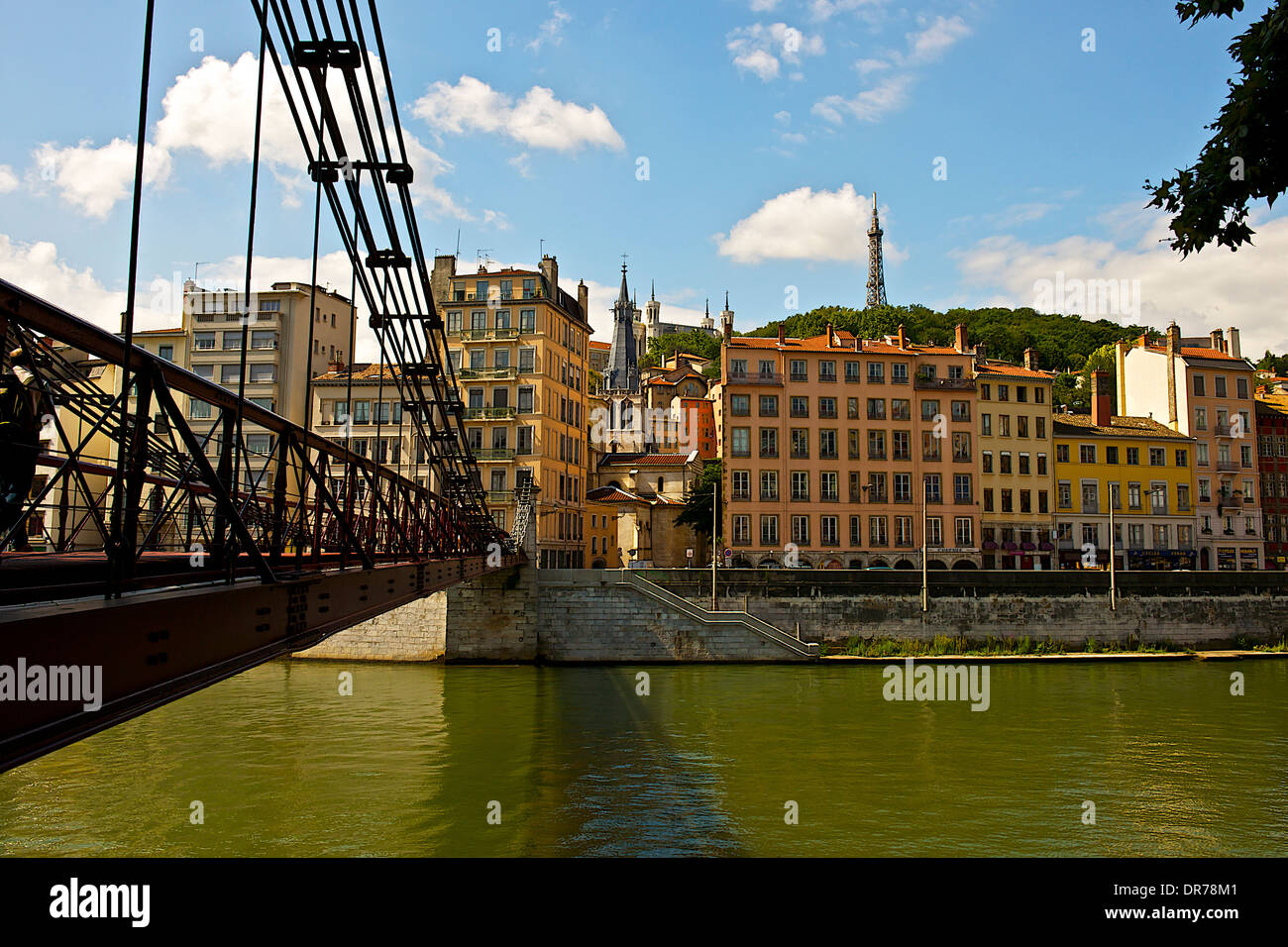 Brücke über die Saône Stockfoto