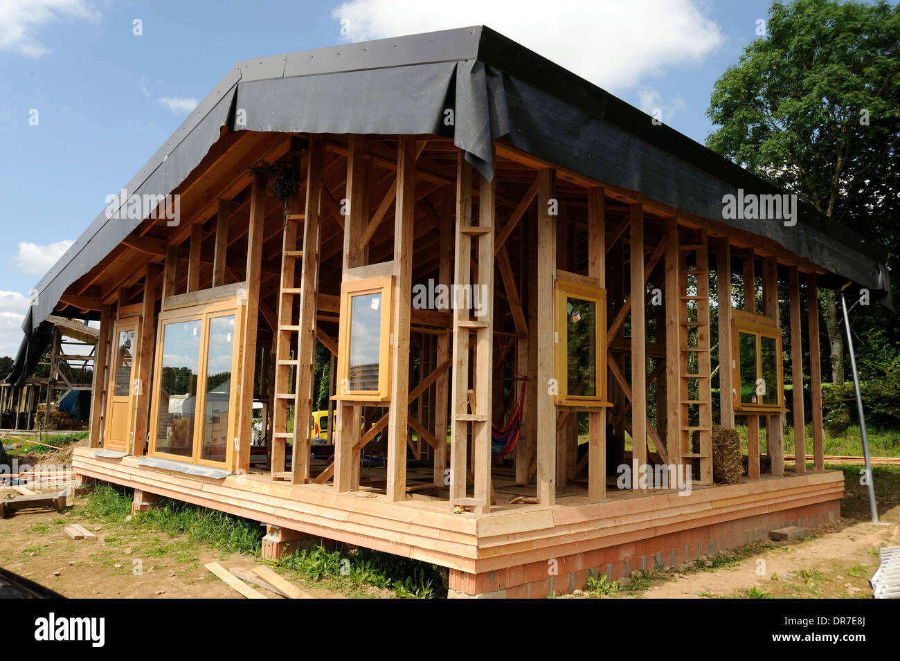 Einem nachhaltigen Hausbau Stockfoto