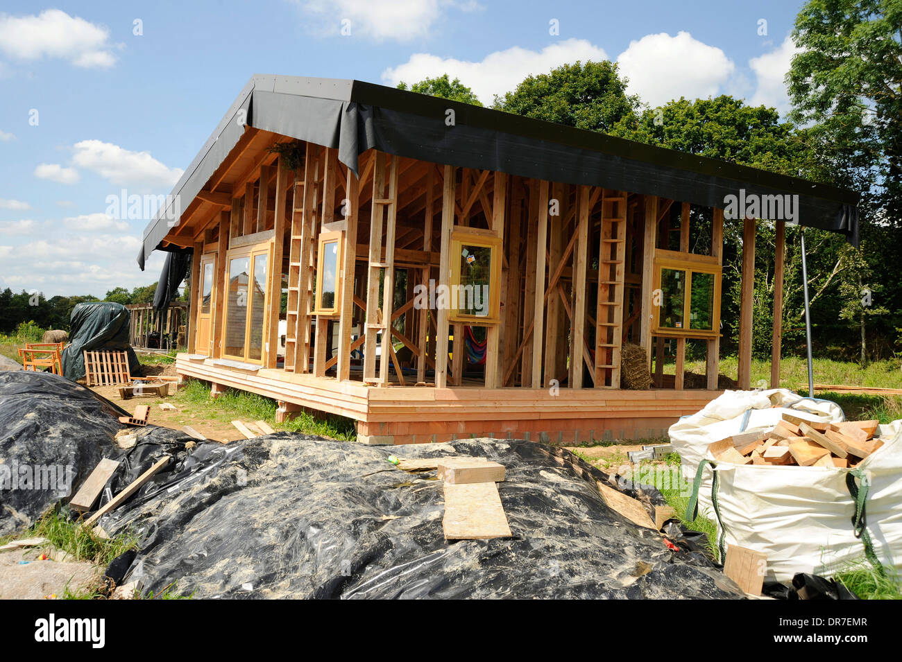 Einem nachhaltigen Hausbau Stockfoto