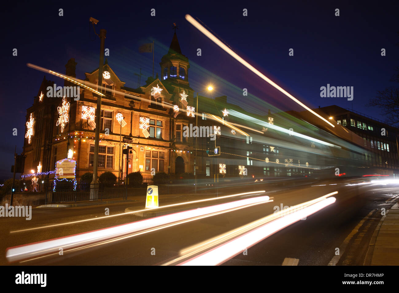 Sheffield Architektur, Stadt bei Nacht Stockfoto