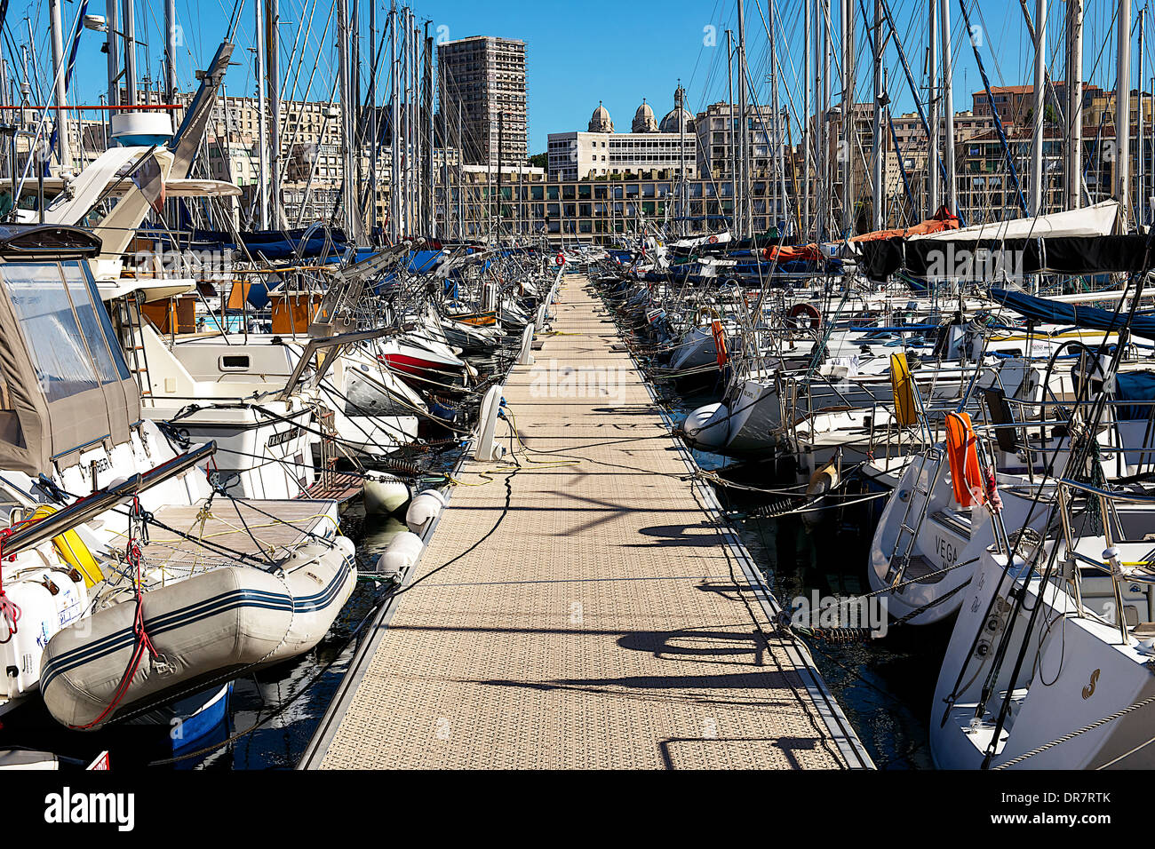 Marina am alten Hafen von Marseille, Frankreich Stockfoto