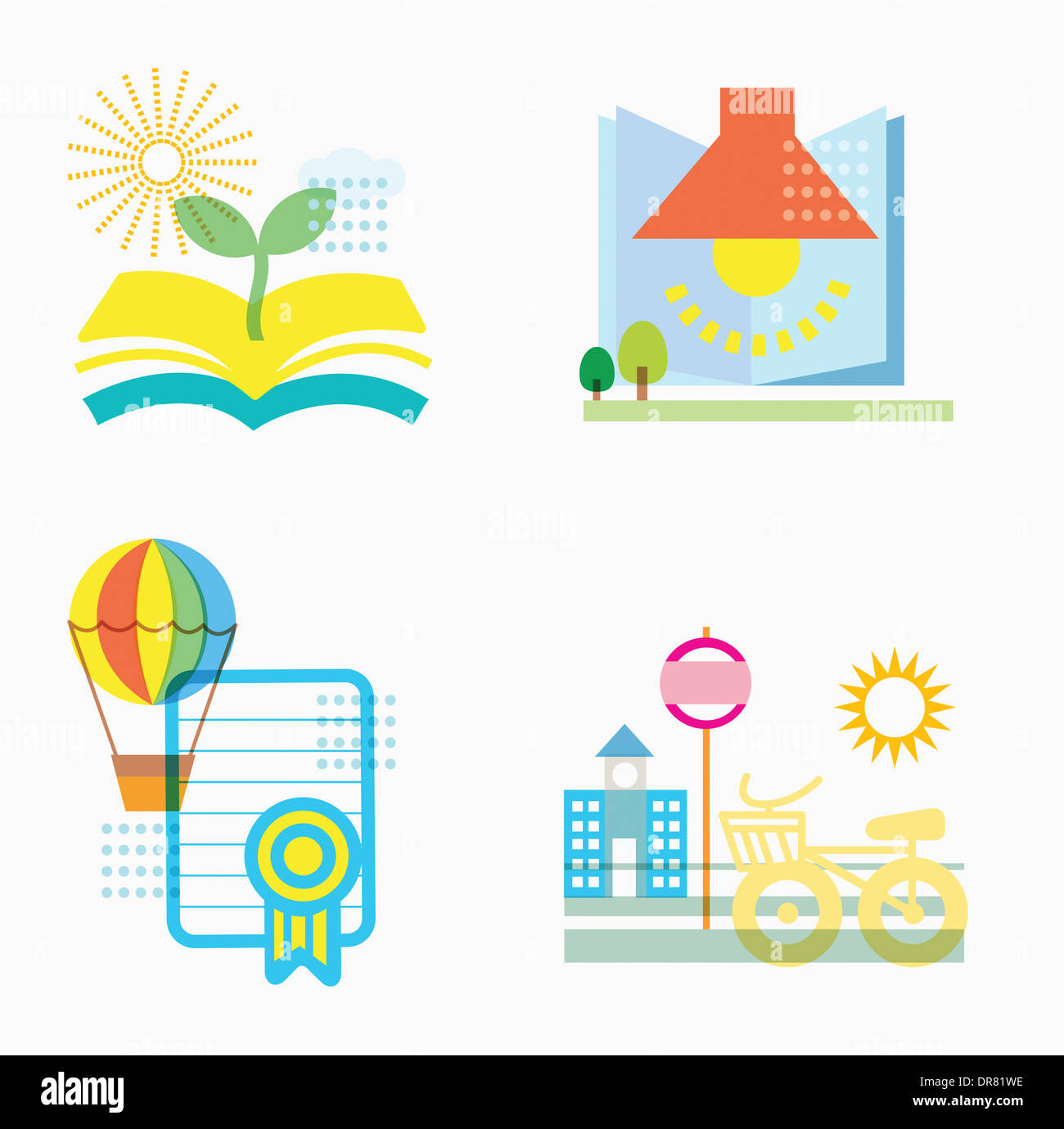 Darstellung der Bilder im Zusammenhang mit Schule Stockfoto