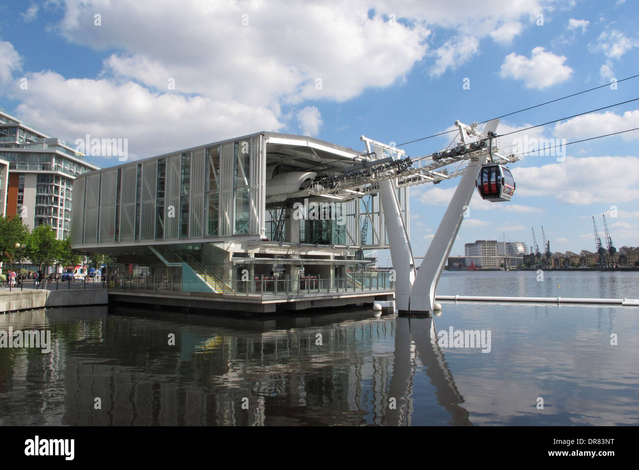 Emirate-königliche Dock-Station, die nördliche Endstation der Cable Car Themse überqueren. Stockfoto