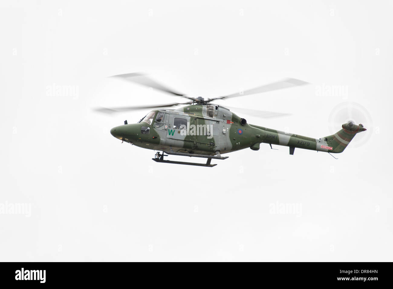 Britische Armee Hubschrauber zeigt ein Westland Lynx AH7 von 671 Geschwader in Middle Wallop in Hampshire an der 2013 RIAT Stockfoto