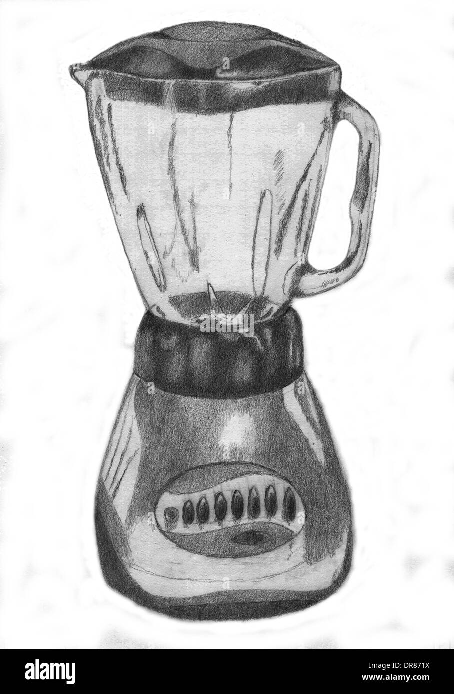 Licuadora Con motor y Vaso de Cristal Ilustracion Dibujo Stockfoto