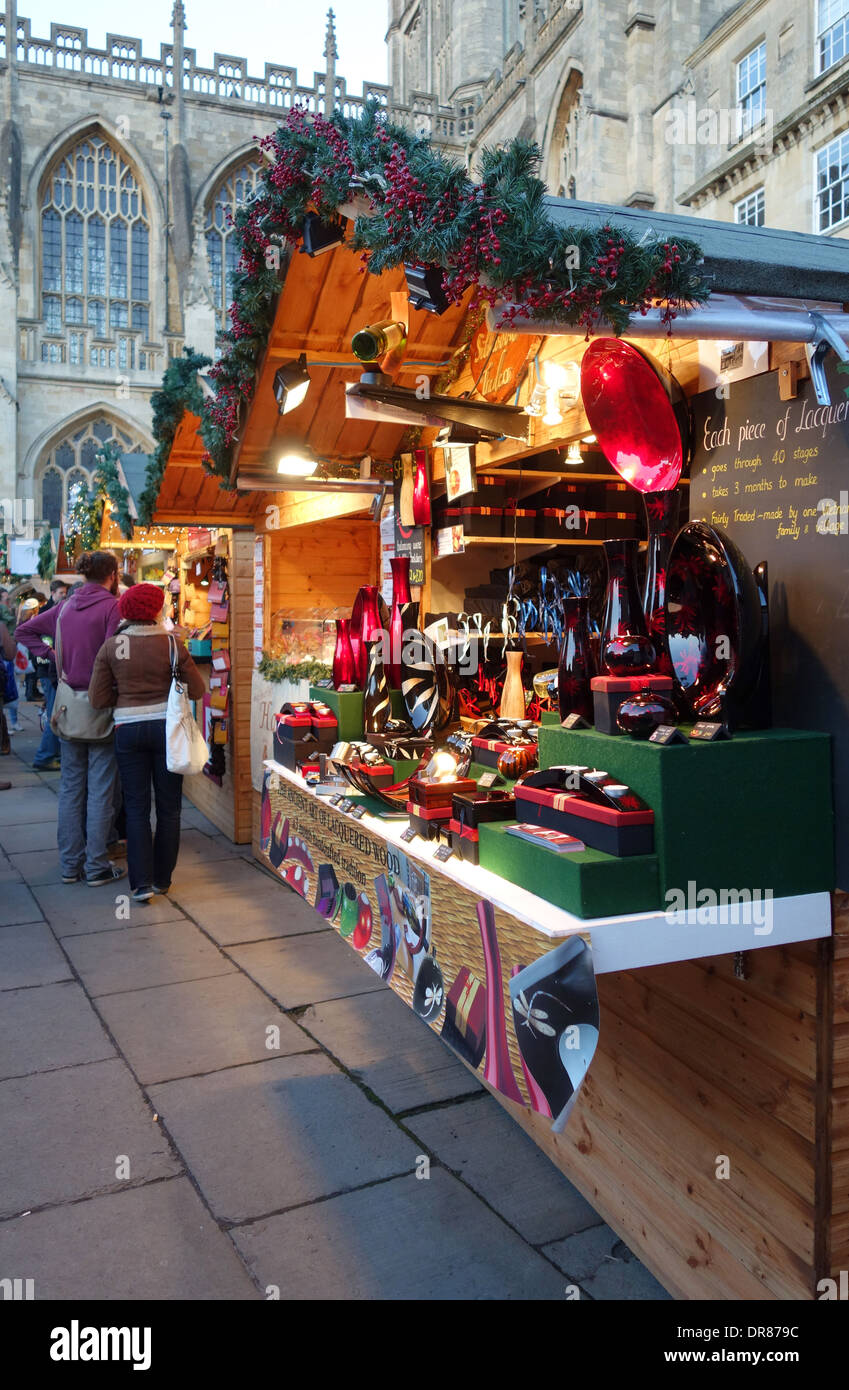 Badewanne Weihnachtsmarkt, Somerset, England, Großbritannien Stockfoto