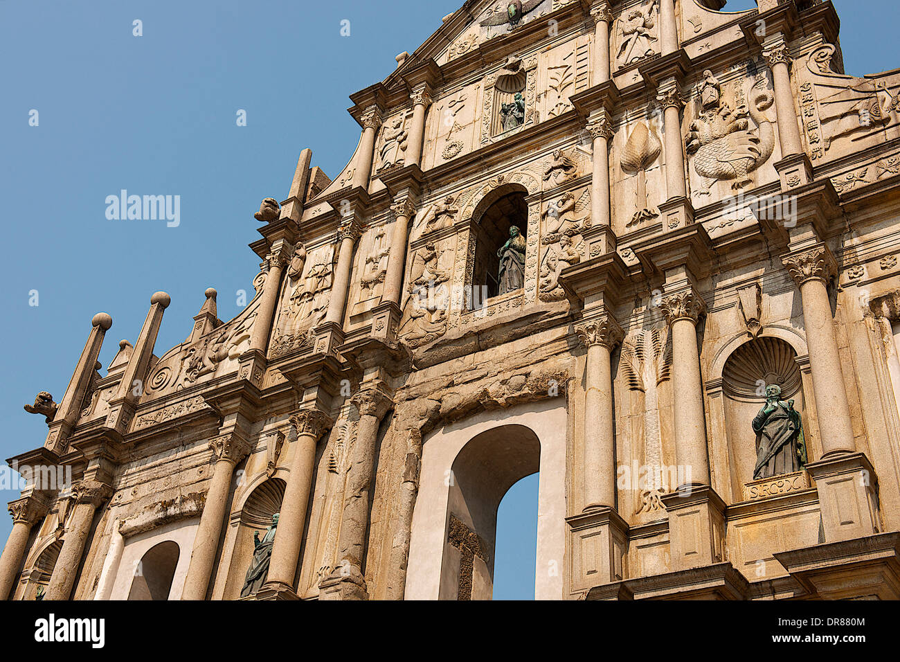 Ruinen der St. Pauls Kathedrale, Macau, China Stockfoto